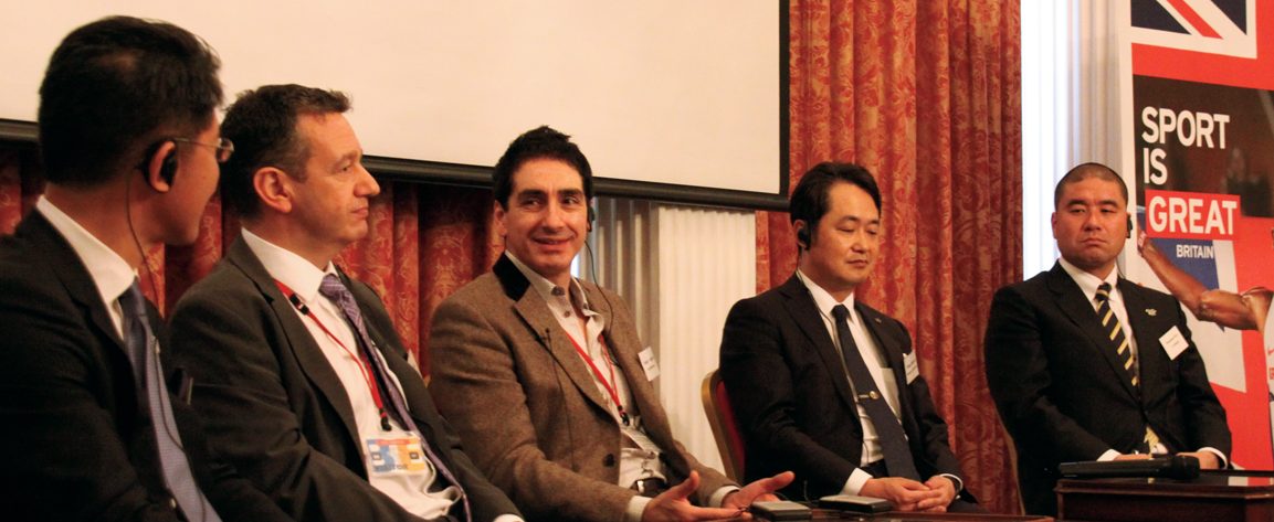 Panel members Yoshiyuki Mano, Andy Young, George Vaughan, Shingo Okamura and Masafumi Yano